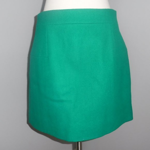 J Crew Bright Kelly Green Emerald Classic Mini Work Casual Wool Skirt 14275 Smal